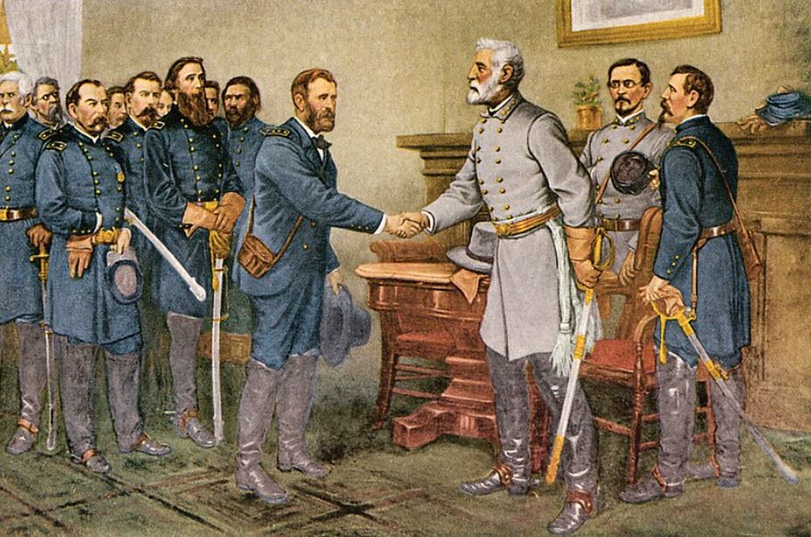 General Robert E. Lee surrenders at Appomattox Court House 1865