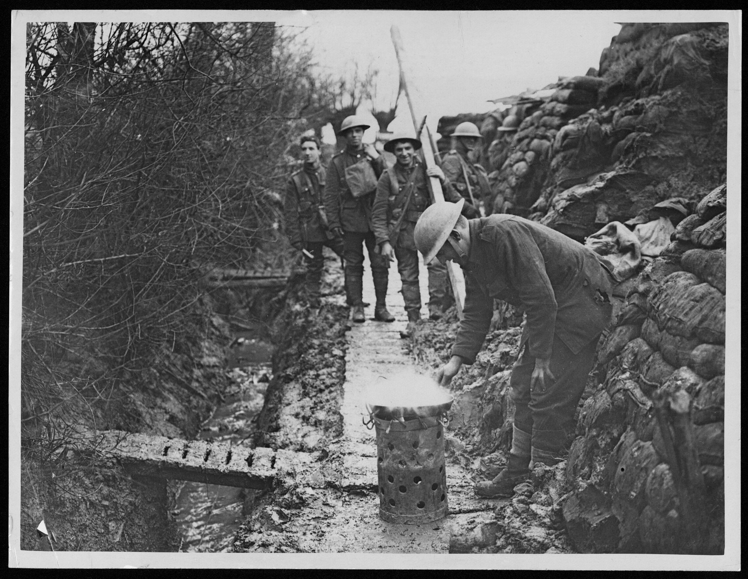 Drainage sump used in World War 1 trench