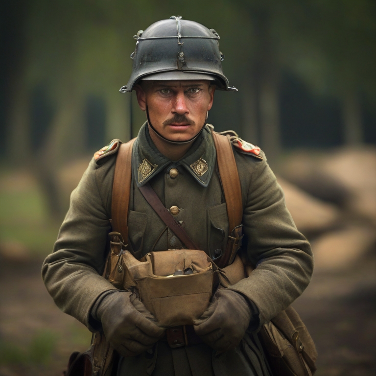 World War 1 German soldier and Tornister Pack