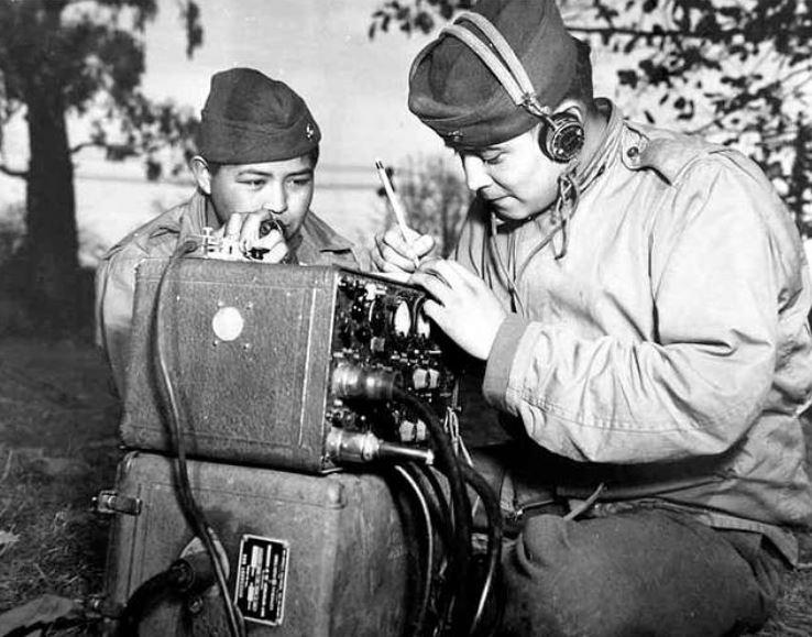 Native Americans: Navajo Code Talkers relay orders in the Navajo language