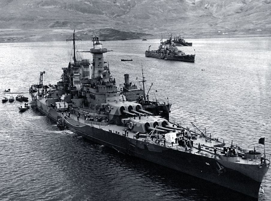 USS Washington with HMS Norfolk in Iceland 1942