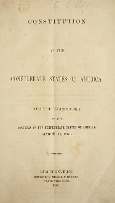 Confederate Constitution Lost Cause Myth