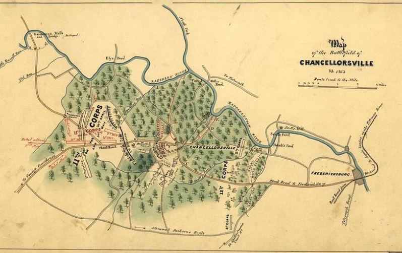 The Battle of Chancellorsville Map