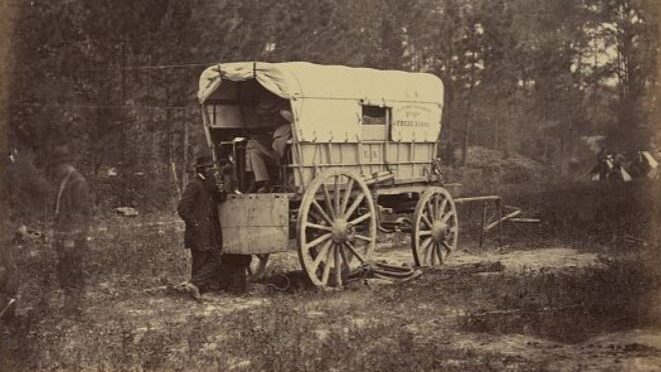 Wagon used to power the field telegraph system in 1864.