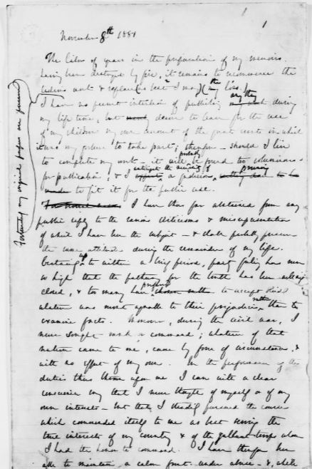 McClellan's Own Story; Manuscript