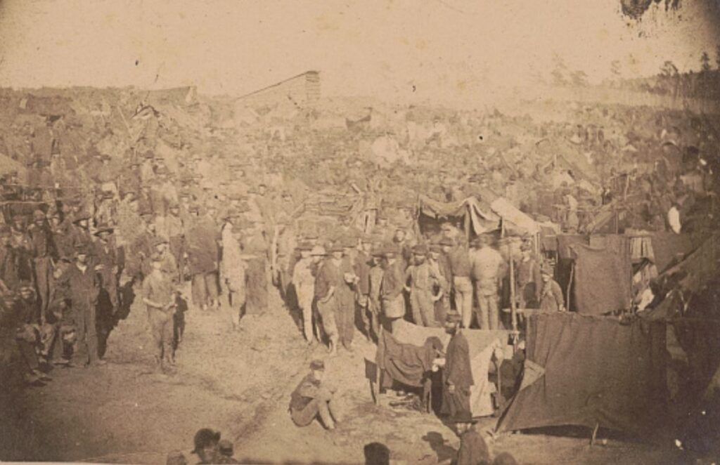 Overcrowding at Andersonville in civil war