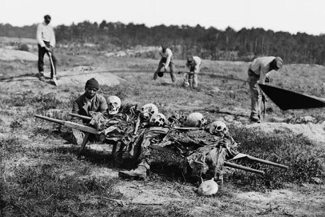 collecting The remains of the dead at Cold Harbor