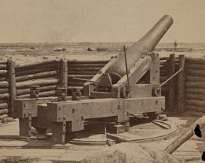 A large gun in the Rebel Works at Petersburg