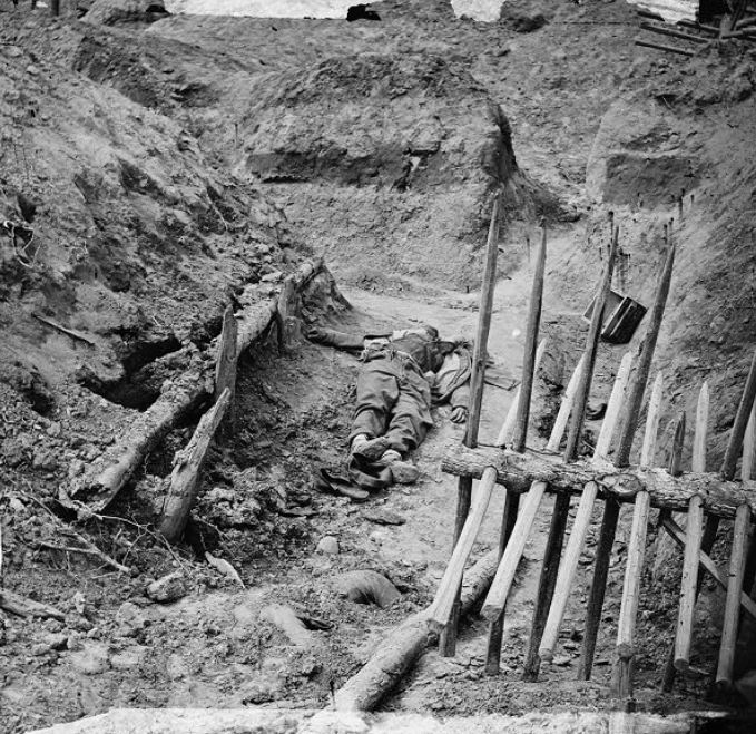 Trench system in beyond a section of chevaux-de-frise, Petersburg