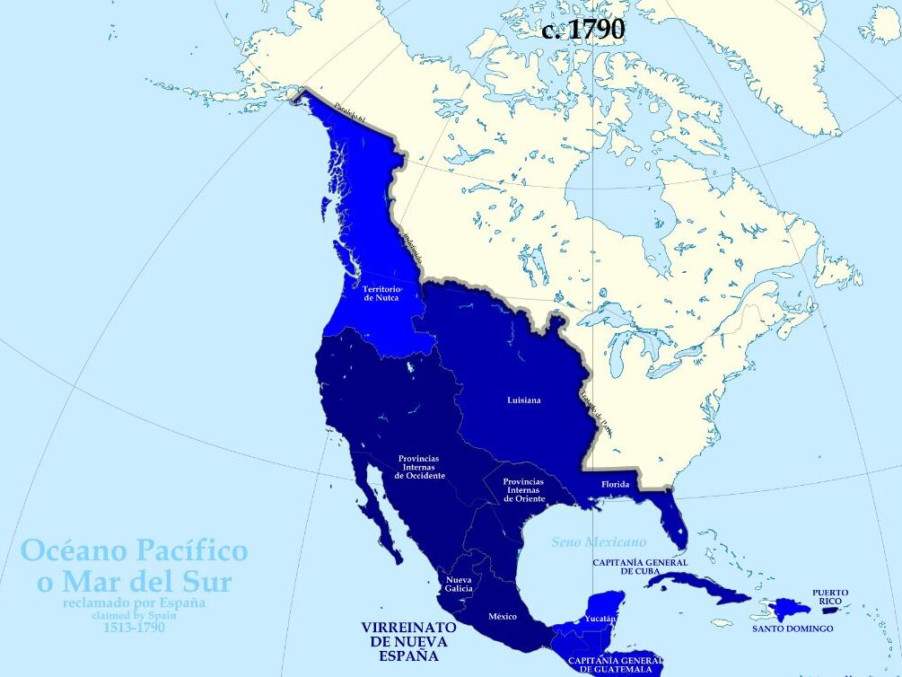 Spanish Empire in North America (1790)