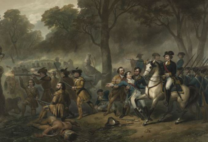 Major George Washington at the Battle of the Monongahela, Seven Years War